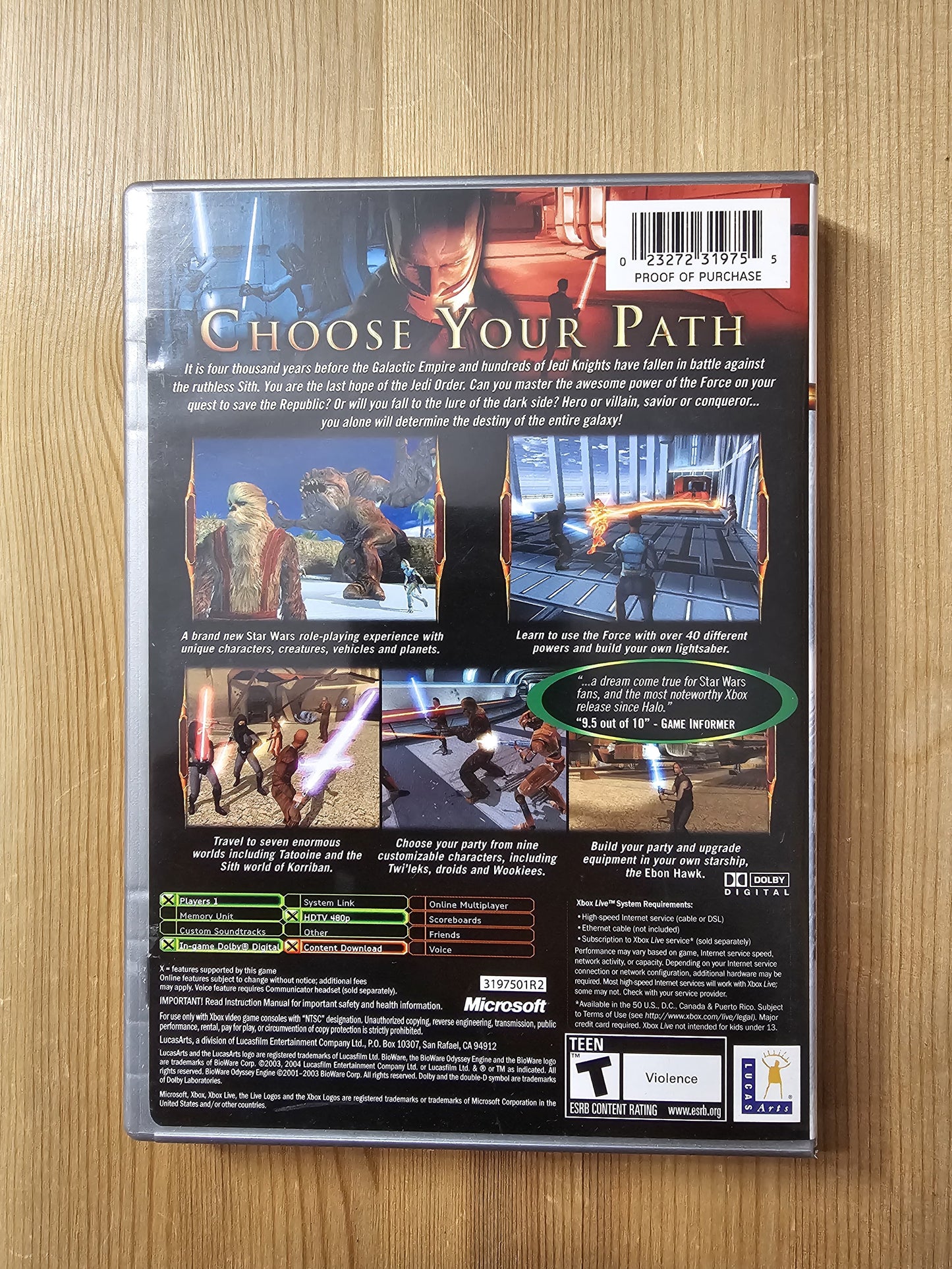 Star Wars Knights of the Old Republic: Platinum Hits | Microsoft Xbox (2003)
