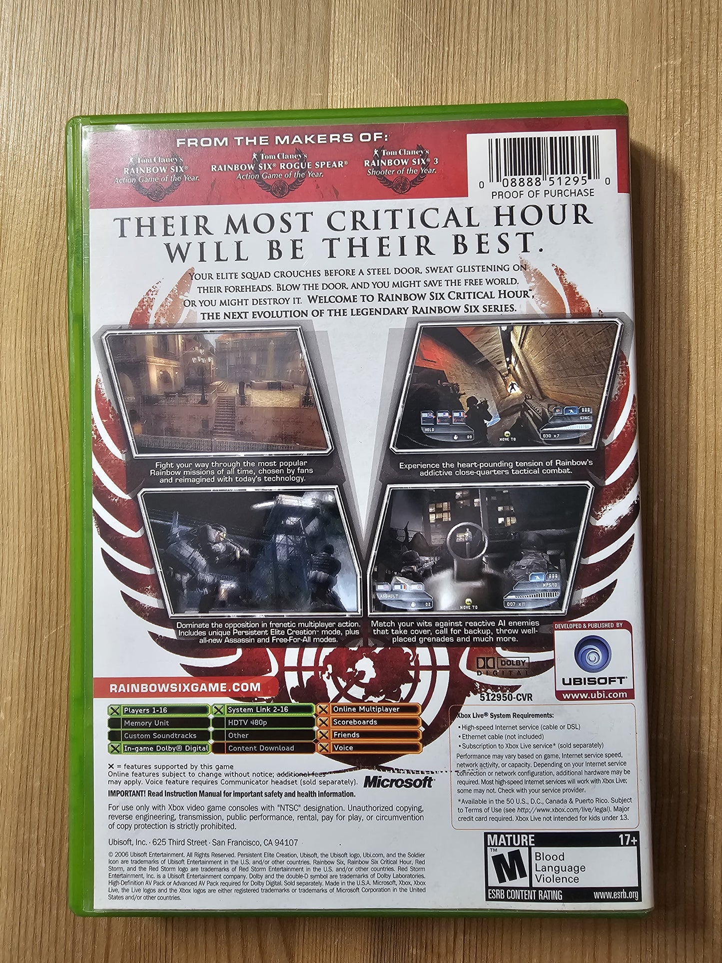 Tom Clancy's Rainbow Six: Critical Hour | Microsoft Xbox (2006)