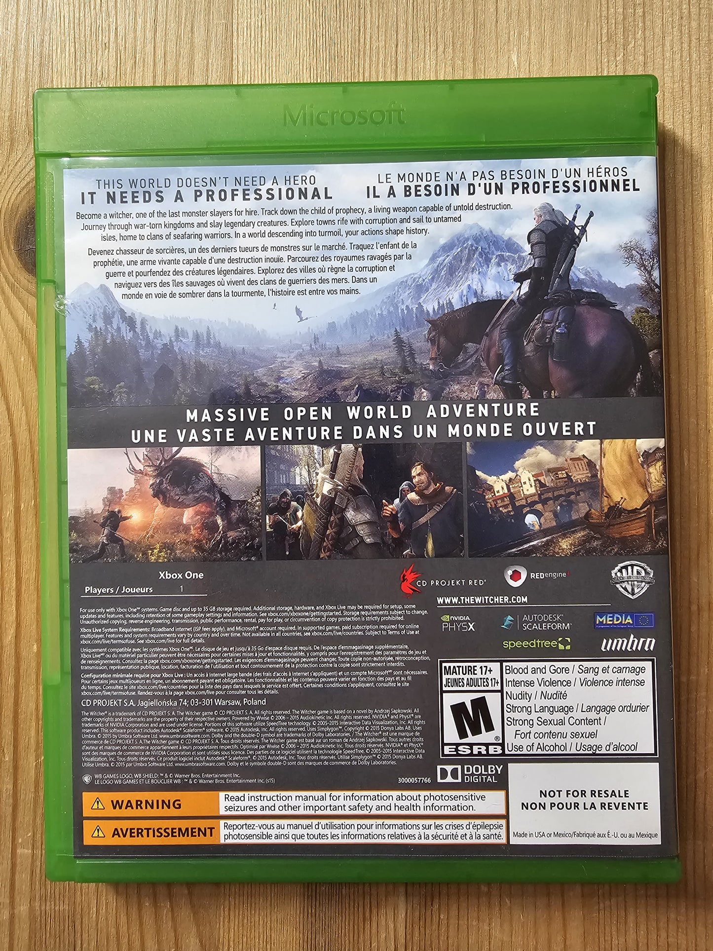 The Witcher 3: Wild Hunt | Microsoft Xbox One (2015)
