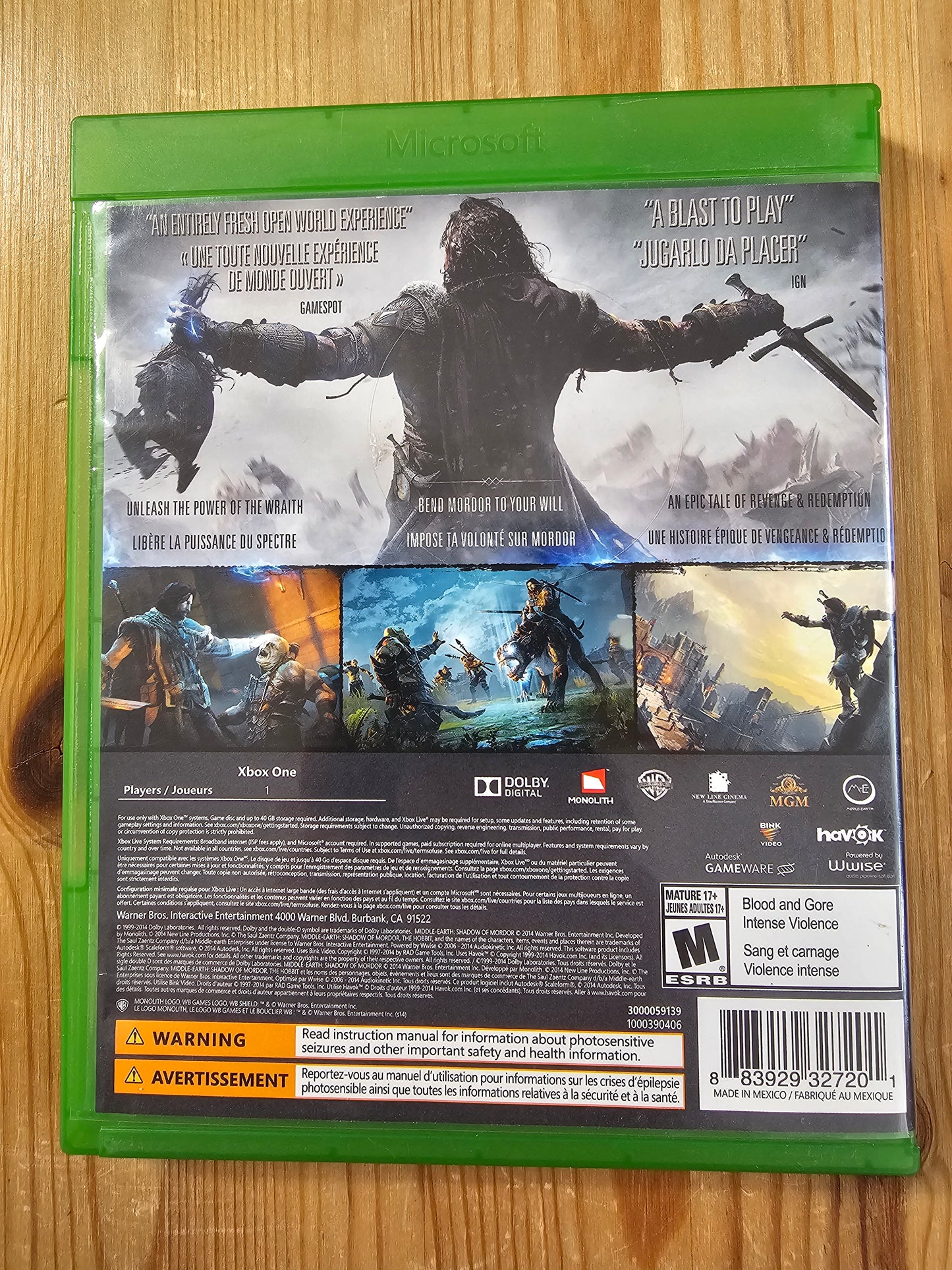 Middle-Earth: Shadow of Mordor | Microsoft Xbox One (2014)