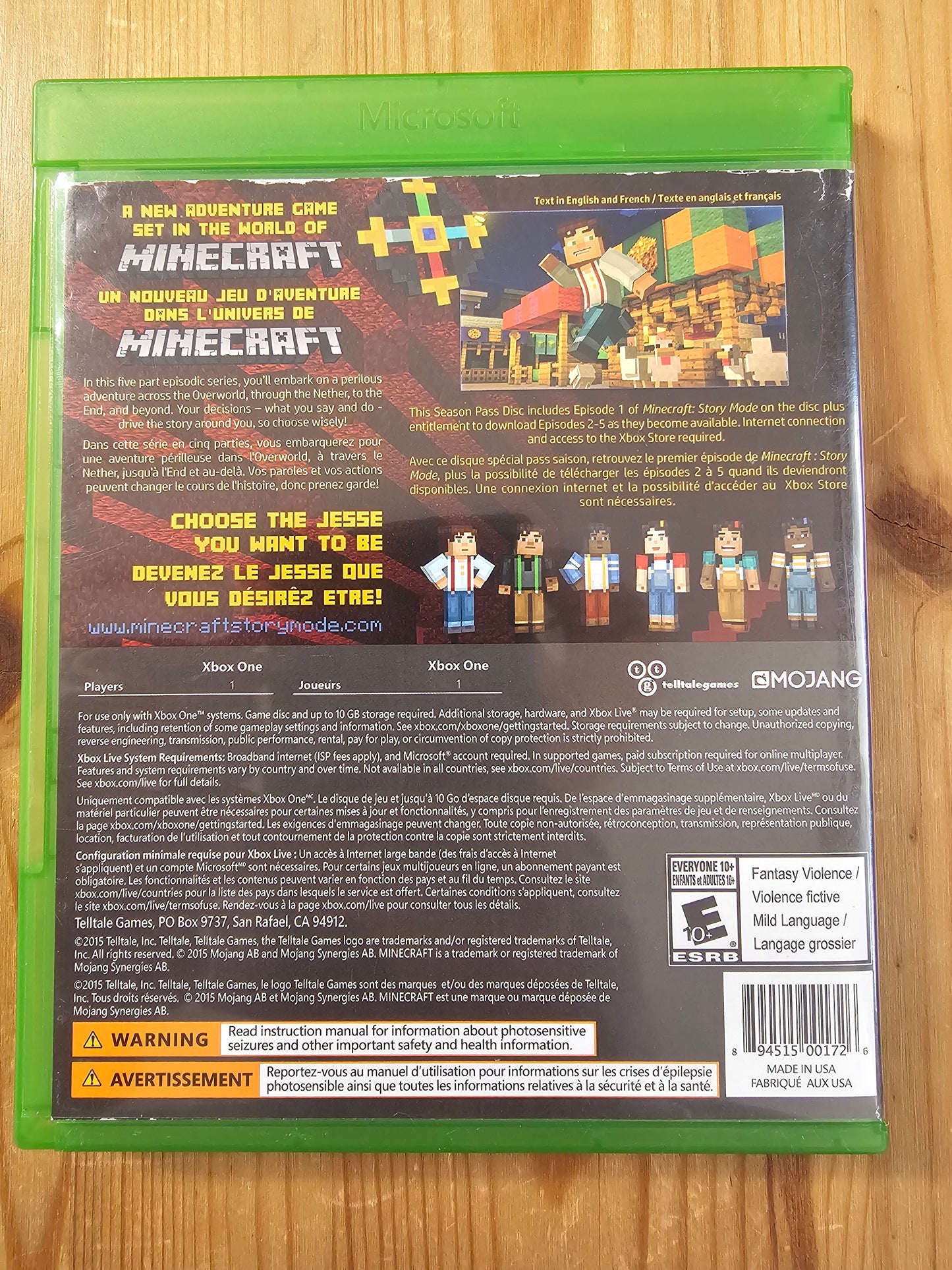 Minecraft Story Mode Season Pass | Microsoft Xbox One (2015)