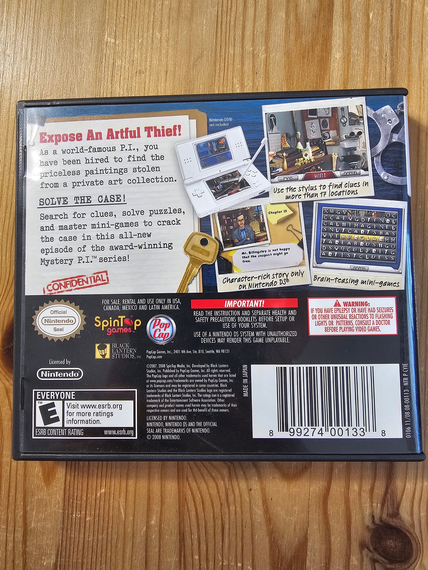Mystery P.I.: Portrait of a Thief | Nintendo DS