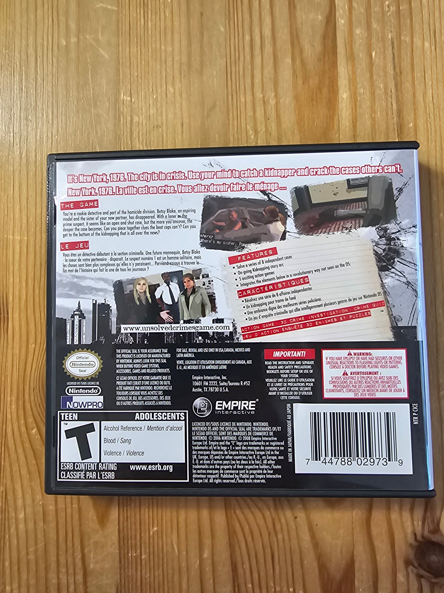 Unsolved Crimes | Nintendo DS