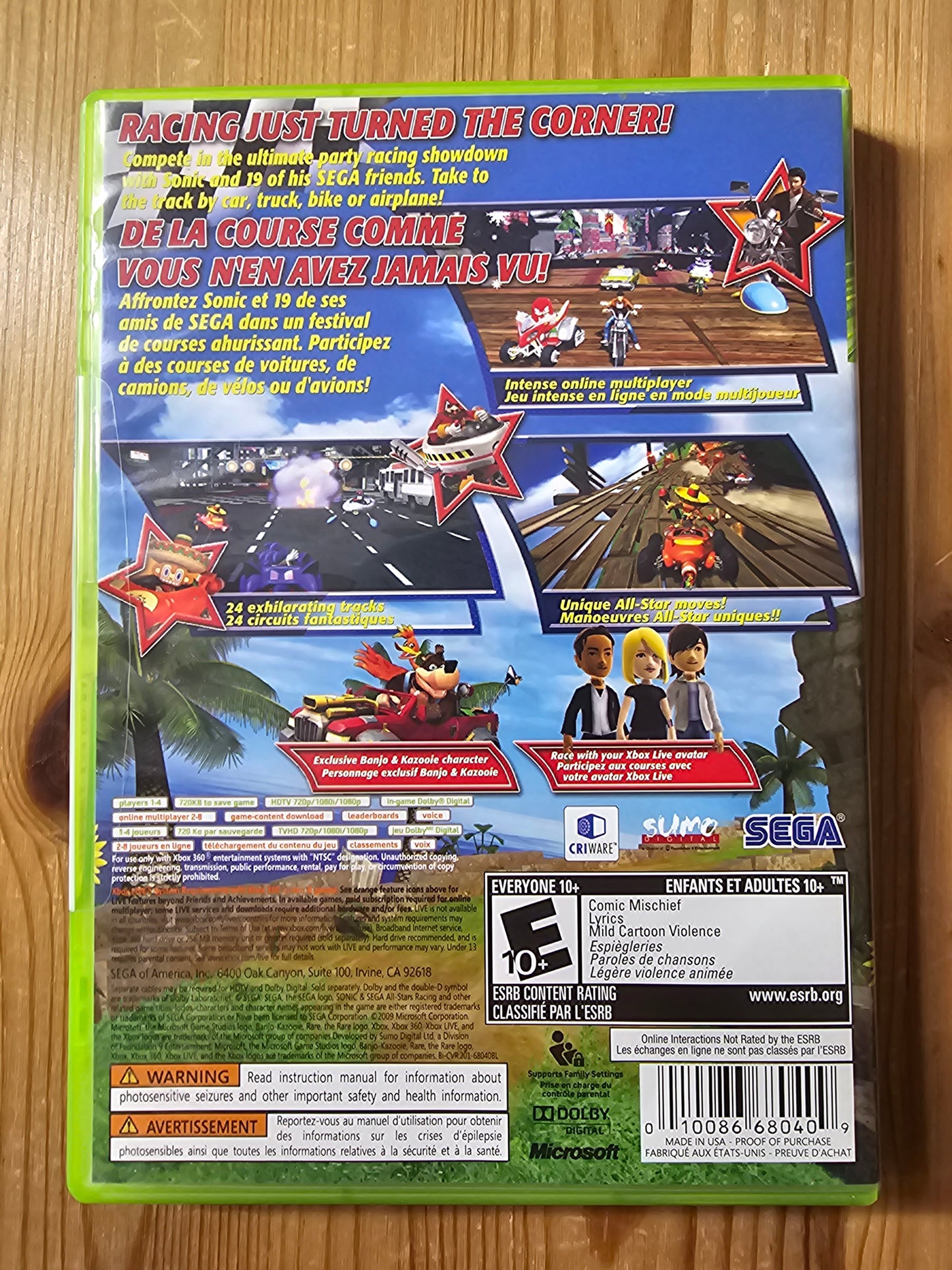 Sonic & Sega All-Stars Racing | Microsoft Xbox 360 (2010)
