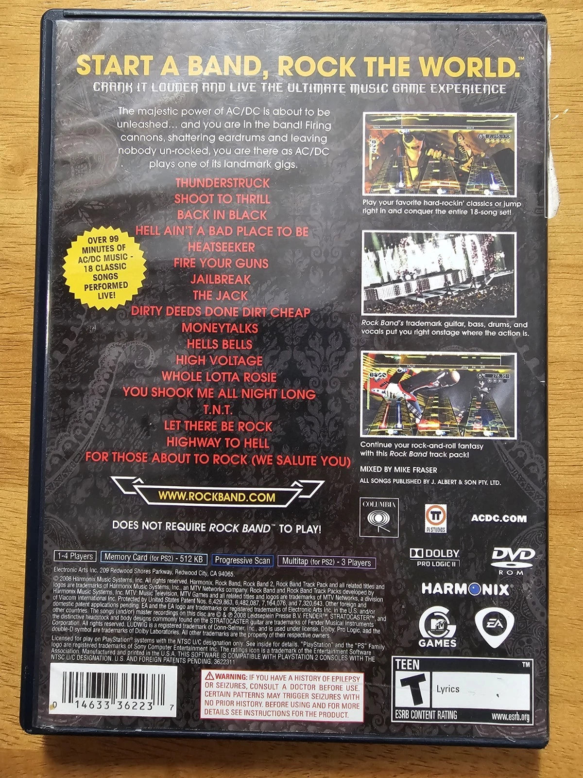 AC/DC Live: Rock Band Track Pack Sony PlayStation 2