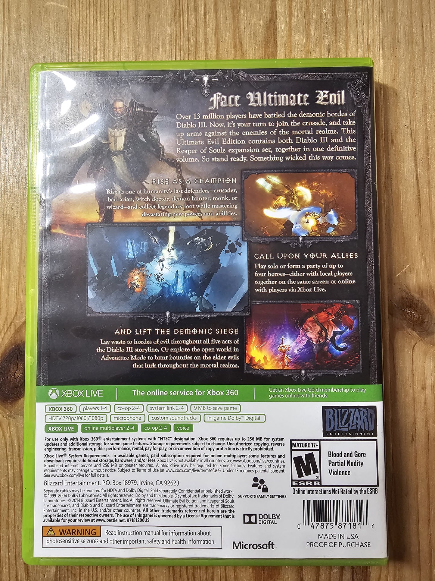 Diablo 3 III: Reaper of Souls [Ultimate Evil Edition] | Microsoft Xbox 360