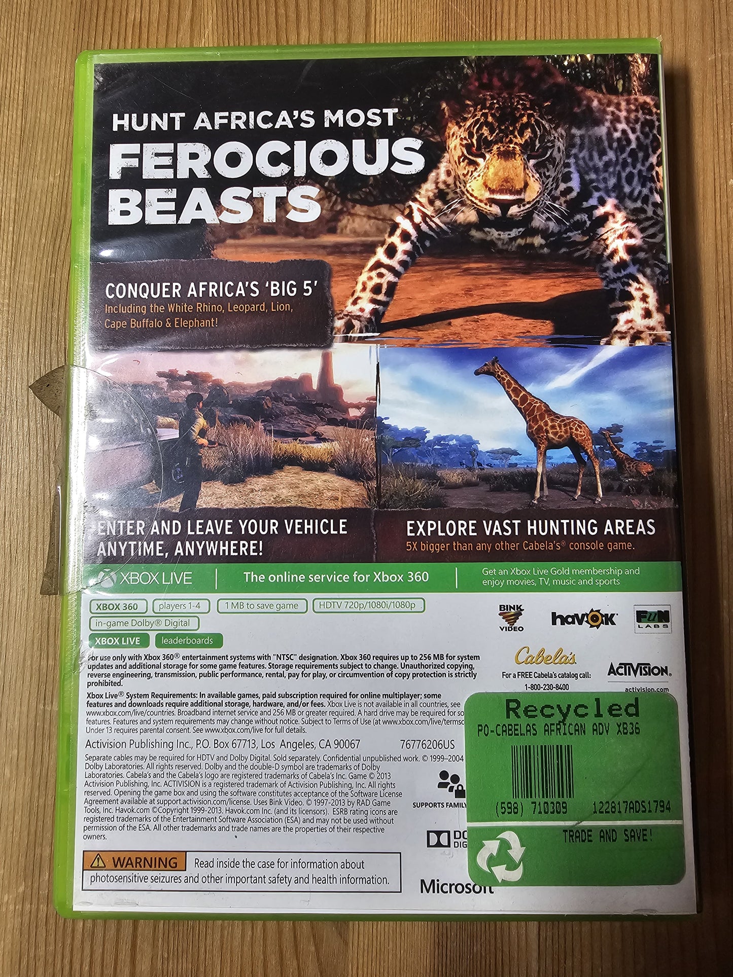 Cabela's African Adventures | Microsoft Xbox 360