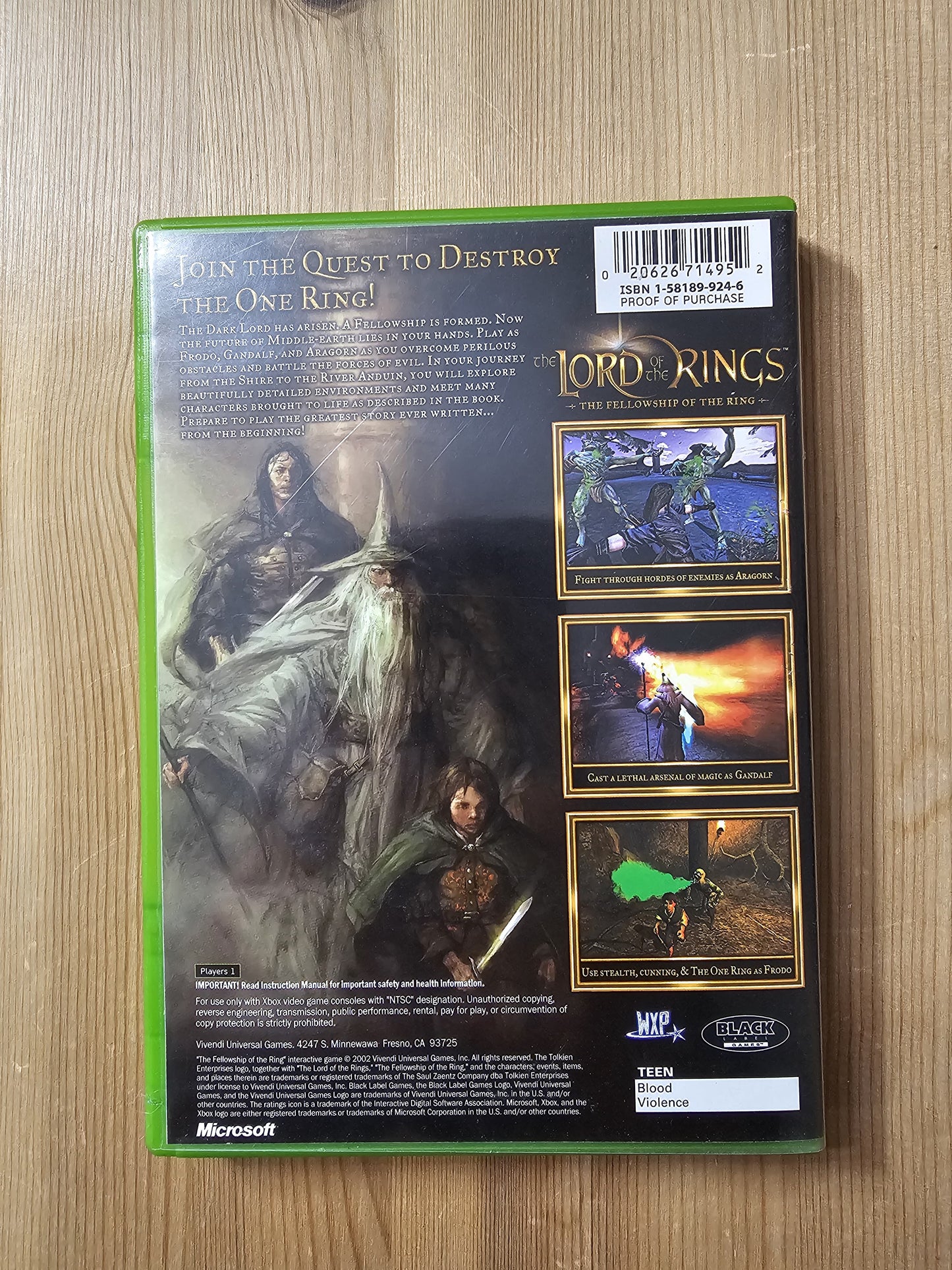 The Lord of the Rings: The Fellowship of the Ring | Microsoft Xbox (2002)