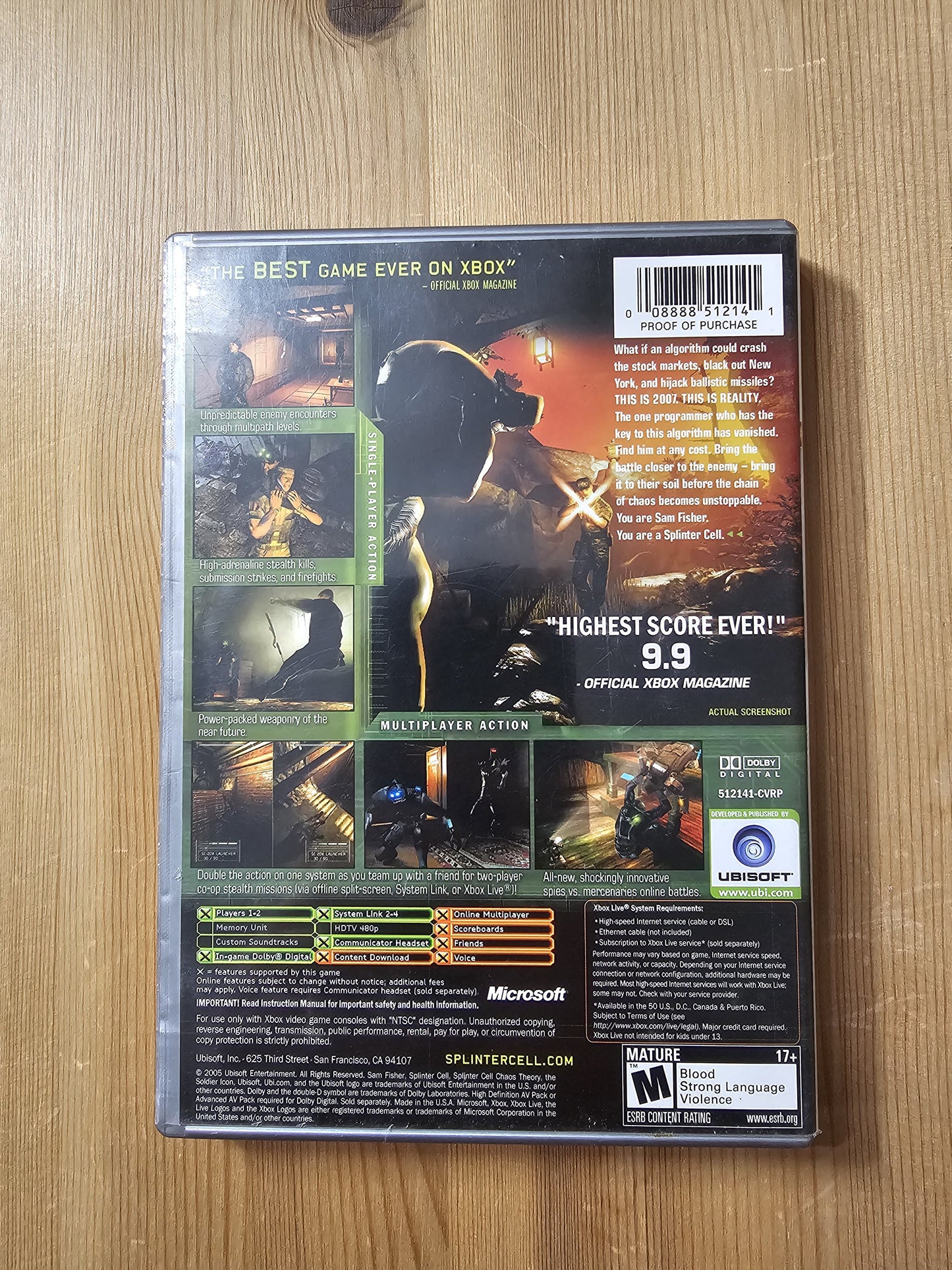 Tom Clancy's Splinter Cell: Chaos Theory [Platinum Hits] | Microsoft Xbox (2006)